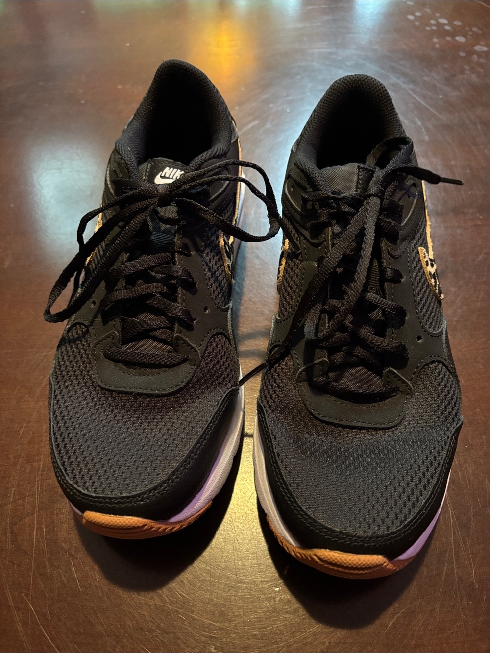 Nike Air Max SC Black Leopard Print Sneakers with White Sole - Picture 2 of 6